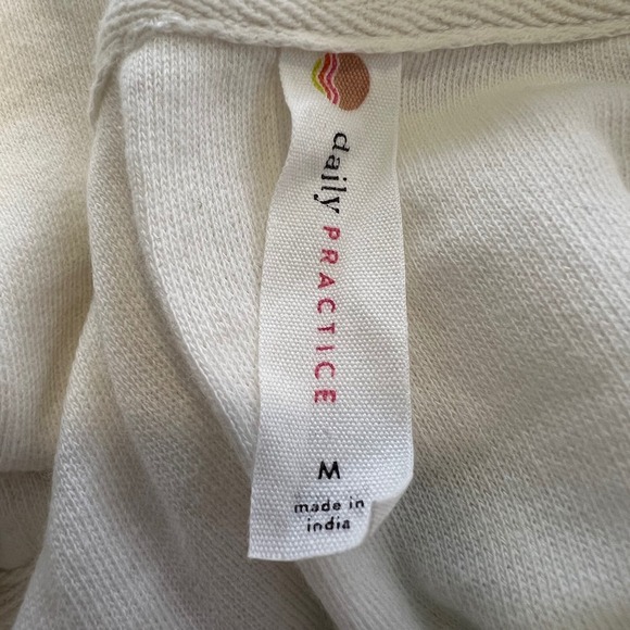 Daily Practice | Artsy Colorblock Mixed Material Casual Pullover Hoodie Size M - Picture 4 of 7